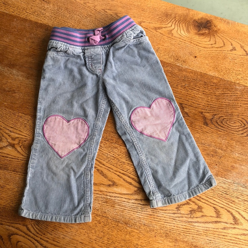 Mini Boden corduroy heart pants.